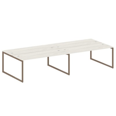 Metal System Quattro 4x4 40БО.СМ-4.5 (Дуб наварра/Мокко) Рабочая станция на 4 раб.места на О-образном м/к