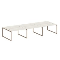 Metal System Quattro 4x4 40БО.СМ-6.3 (Дуб наварра/Мокко) Рабочая станция на 6 раб.мест на О-образном м/к