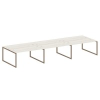 Metal System Quattro 4x4 40БО.СМ-6.4 (Дуб наварра/Мокко) Рабочая станция на 6 раб.мест на О-образном м/к