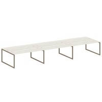 Metal System Quattro 4x4 40БО.СМ-6.5 (Дуб наварра/Мокко) Рабочая станция на 6 раб.мест на О-образном м/к