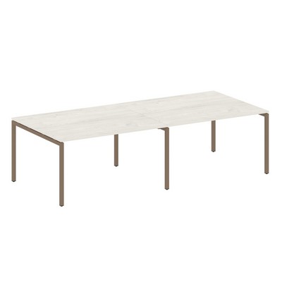 Metal System Quattro 4x4 40БП.ПРГ-2.3 (Дуб наварра/Мокко) Переговорный стол, 2 столешницы на П-образном м/к