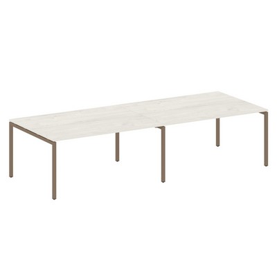 Metal System Quattro 4x4 40БП.ПРГ-2.4 (Дуб наварра/Мокко) Переговорный стол, 2 столешницы на П-образном м/к