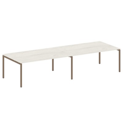 Metal System Quattro 4x4 40БП.ПРГ-2.5 (Дуб наварра/Мокко) Переговорный стол, 2 столешницы на П-образном м/к