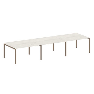 Metal System Quattro 4x4 40БП.ПРГ-3.3 (Дуб наварра/Мокко) Переговорный стол, 3 столешницы на П-образном м/к