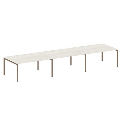 Metal System Quattro 4x4 40БП.ПРГ-3.4 (Дуб наварра/Мокко) Переговорный стол, 3 столешницы на П-образном м/к