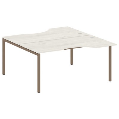 Metal System Quattro 4x4 40БП.РАС-СА-2.1 (Дуб наварра/Мокко) Рабочая станция криволинейная на П-образном м/к