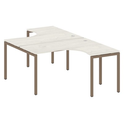 Metal System Quattro 4x4 40БП.РАС-СА-2.3 (Дуб наварра/Мокко) Рабочая станция криволинейная на П-образном м/к