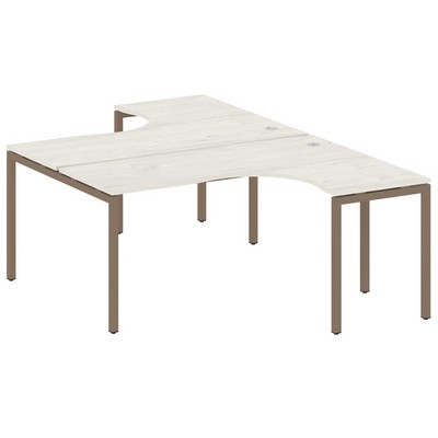 Metal System Quattro 4x4 40БП.РАС-СА-2.4 (Дуб наварра/Мокко) Рабочая станция криволинейная на П-образном м/к