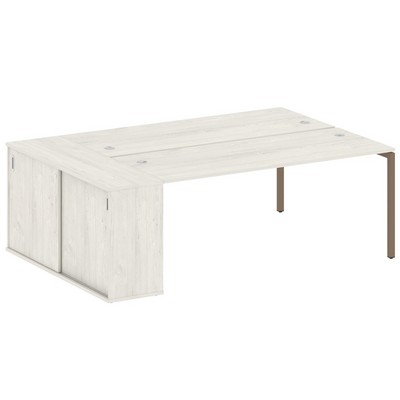 Metal System Quattro 4x4 40БП.РС-СШК-1.5 (Дуб наварра/Мокко) Рабочая станция на П-образном м/к с опорным шкафом-купе