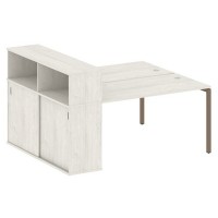 Metal System Quattro 4x4 40БП.РС-СШК-2.3 (Дуб наварра/Мокко) Рабочая станция на П-образном м/кс опорным шкафом-купе