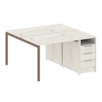 Metal System Quattro 4x4 40БП.РС-СТП-2.1 (Дуб наварра/Мокко) Рабочая станция на П-образном м/к с опорной тумбой