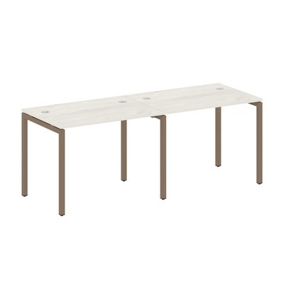 Metal System Quattro 4x4 40БП.СМ-2.1 (Дуб наварра/Мокко) Рабочая станция на 2 раб.места на П-образном м/к