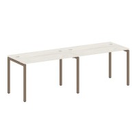 Metal System Quattro 4x4 40БП.СМ-2.2 (Дуб наварра/Мокко) Рабочая станция на 2 раб.места на П-образном м/к