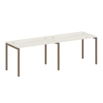 Metal System Quattro 4x4 40БП.СМ-2.2 (Дуб наварра/Мокко) Рабочая станция на 2 раб.места на П-образном м/к