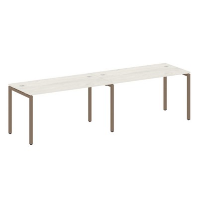 Metal System Quattro 4x4 40БП.СМ-2.3 (Дуб наварра/Мокко) Рабочая станция на 2 раб.места на П-образном м/к