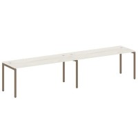 Metal System Quattro 4x4 40БП.СМ-2.5 (Дуб наварра/Мокко) Рабочая станция на 2 раб.места на П-образном м/к