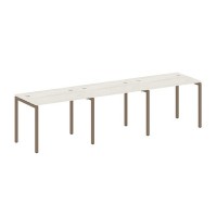 Metal System Quattro 4x4 40БП.СМ-3.1 (Дуб наварра/Мокко) Рабочая станция на 3 раб.места на П-образном м/к