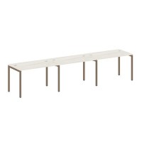 Metal System Quattro 4x4 40БП.СМ-3.2 (Дуб наварра/Мокко) Рабочая станция на 3 раб.места на П-образном м/к