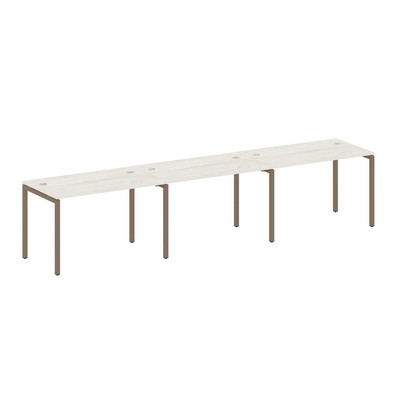 Metal System Quattro 4x4 40БП.СМ-3.2 (Дуб наварра/Мокко) Рабочая станция на 3 раб.места на П-образном м/к