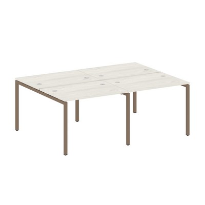 Metal System Quattro 4x4 40БП.СМ-4.1 (Дуб наварра/Мокко) Рабочая станция на 4 раб.места на П-образном м/к