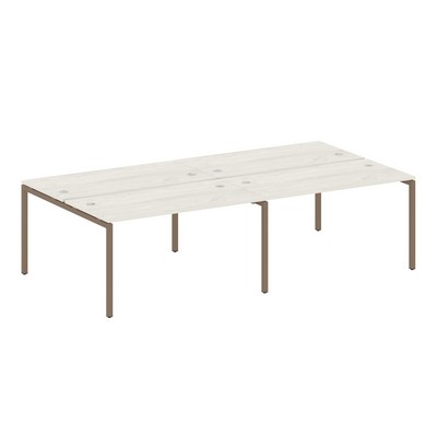 Metal System Quattro 4x4 40БП.СМ-4.3 (Дуб наварра/Мокко) Рабочая станция на 4 раб.места на П-образном м/к