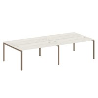 Metal System Quattro 4x4 40БП.СМ-4.4 (Дуб наварра/Мокко) Рабочая станция на 4 раб.места на П-образном м/к