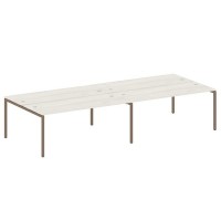 Metal System Quattro 4x4 40БП.СМ-4.5 (Дуб наварра/Мокко) Рабочая станция на 4 раб.места на П-образном м/к