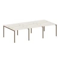 Metal System Quattro 4x4 40БП.СМ-6.1 (Дуб наварра/Мокко) Рабочая станция на 6 раб.мест на П-образном м/к