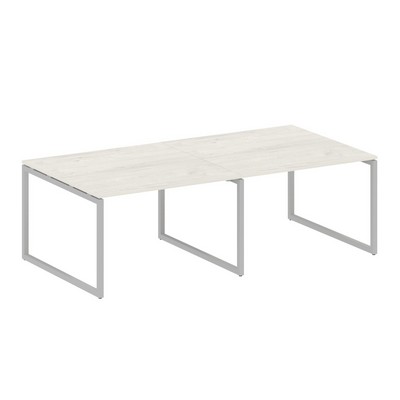 Metal System Quattro 4x4 40БО.ПРГ-2.2 (Дуб наварра/Серый) Переговорный стол, 2 столешницы на О-образном м/к