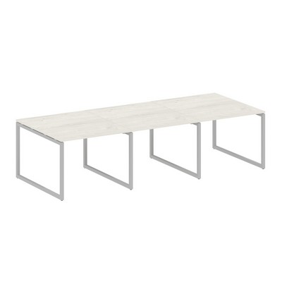 Metal System Quattro 4x4 40БО.ПРГ-3.1 (Дуб наварра/Серый) Переговорный стол, 3 столешницы на О-образном м/к