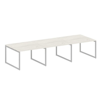 Metal System Quattro 4x4 40БО.ПРГ-3.2 (Дуб наварра/Серый) Переговорный стол, 3 столешницы на О-образном м/к