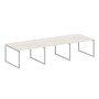 Metal System Quattro 4x4 40БО.ПРГ-3.2 (Дуб наварра/Серый) Переговорный стол, 3 столешницы на О-образном м/к