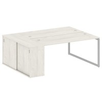 Metal System Quattro 4x4 40БО.РС-СШК-1.4 (Дуб наварра/Серый) Рабочая станция на О-образном м/к с опорным шкафом-купе