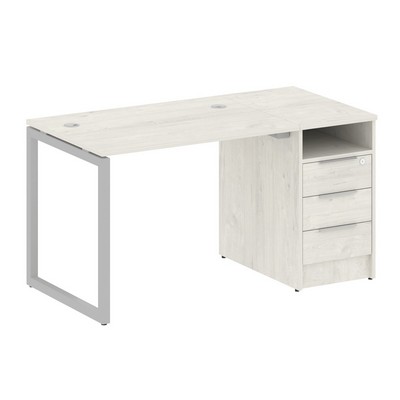 Metal System Quattro 4x4 40БО.РС-СТП -1.1 (Дуб наварра/Серый) Рабочая станция на О-образном м/к с опорной тумбой