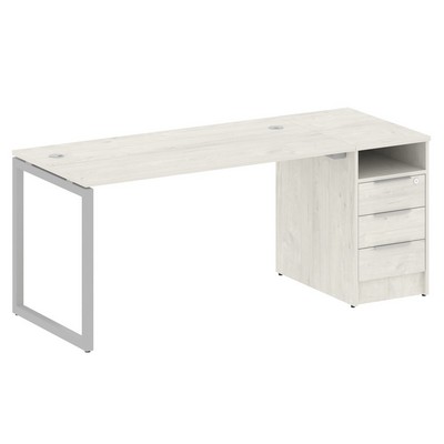 Metal System Quattro 4x4 40БО.РС-СТП -1.3 (Дуб наварра/Серый) Рабочая станция на О-образном м/к с опорной тумбой