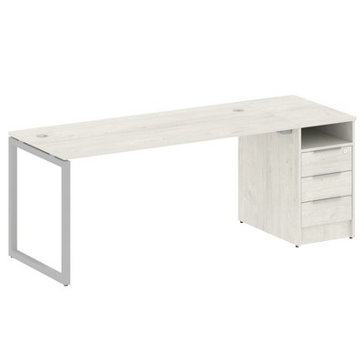 Metal System Quattro 4x4 40БО.РС-СТП -1.4 (Дуб наварра/Серый) Рабочая станция на О-образном м/к с опорной тумбой