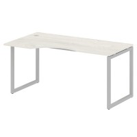 Metal System Quattro 4x4 40БО.СА-1 Л (Дуб наварра/Серый) Стол криволинейный левый на О-образном м/к