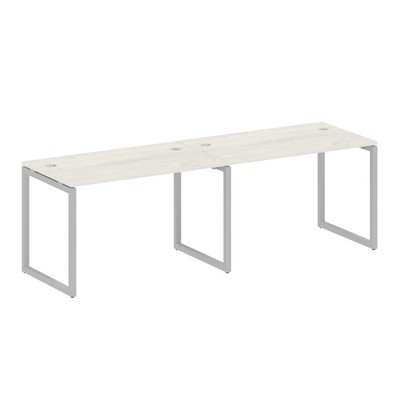 Metal System Quattro 4x4 40БО.СМ-2.2 (Дуб наварра/Серый) Рабочая станция на 2 раб.места на О-образном м/к