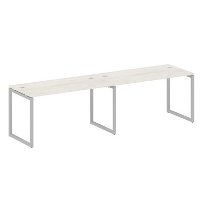 Metal System Quattro 4x4 40БО.СМ-2.3 (Дуб наварра/Серый) Рабочая станция на 2 раб.места на О-образном м/к