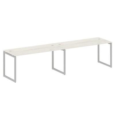 Metal System Quattro 4x4 40БО.СМ-2.4 (Дуб наварра/Серый) Рабочая станция на 2 раб.места на О-образном м/к