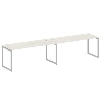 Metal System Quattro 4x4 40БО.СМ-2.5 (Дуб наварра/Серый) Рабочая станция на 2 раб.места на О-образном м/к