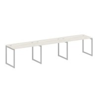 Metal System Quattro 4x4 40БО.СМ-3.2 (Дуб наварра/Серый) Рабочая станция на 3 раб.места на О-образном м/к