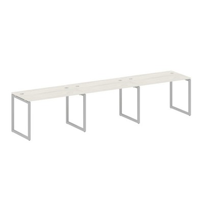 Metal System Quattro 4x4 40БО.СМ-3.2 (Дуб наварра/Серый) Рабочая станция на 3 раб.места на О-образном м/к