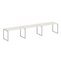 Metal System Quattro 4x4 40БО.СМ-3.3 (Дуб наварра/Серый) Рабочая станция на 3 раб.места на О-образном м/к