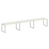 Metal System Quattro 4x4 40БО.СМ-3.4 (Дуб наварра/Серый) Рабочая станция на 3 раб.места на О-образном м/к