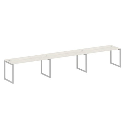 Metal System Quattro 4x4 40БО.СМ-3.4 (Дуб наварра/Серый) Рабочая станция на 3 раб.места на О-образном м/к