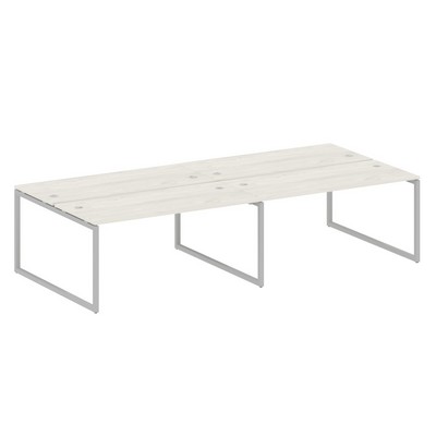 Metal System Quattro 4x4 40БО.СМ-4.4 (Дуб наварра/Серый) Рабочая станция на 4 раб.места на О-образном м/к