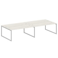 Metal System Quattro 4x4 40БО.СМ-4.5 (Дуб наварра/Серый) Рабочая станция на 4 раб.места на О-образном м/к