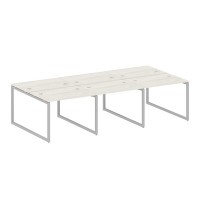 Metal System Quattro 4x4 40БО.СМ-6.1 (Дуб наварра/Серый) Рабочая станция на 6 раб.мест на О-образном м/к