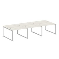 Metal System Quattro 4x4 40БО.СМ-6.2 (Дуб наварра/Серый) Рабочая станция на 6 раб.мест на О-образном м/к